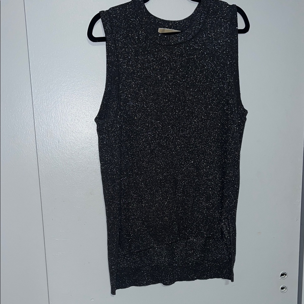 Michael Kors Glittery Charcoal Sleeveless Top